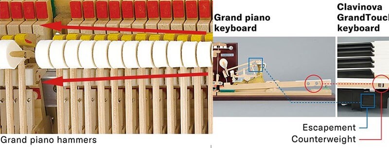 Mô phỏng bàn phím giống với piano cơ của CLP675