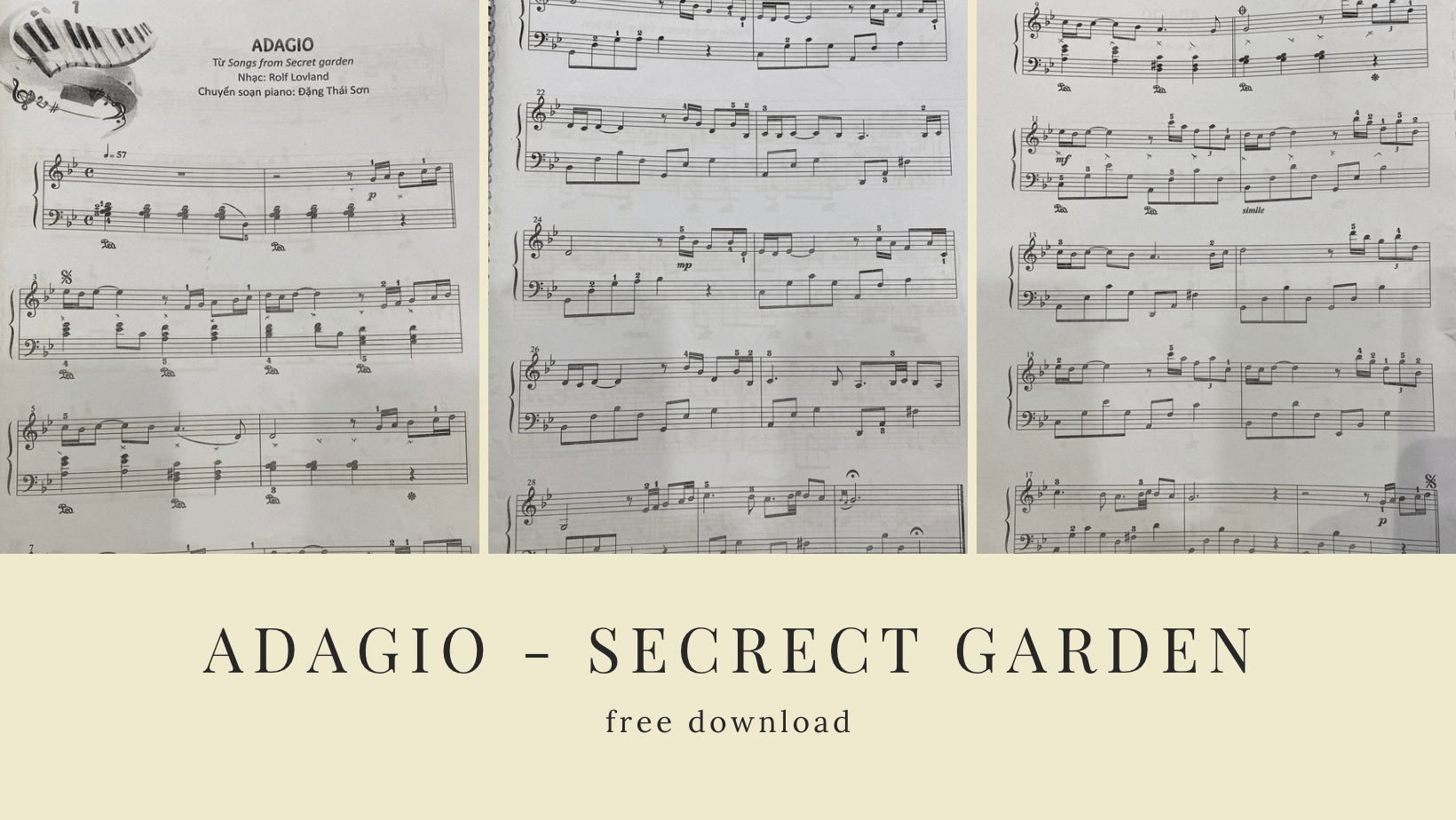 sheet piano adagio - secrect garden