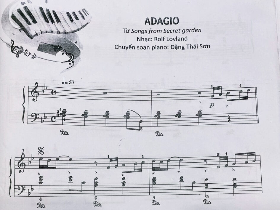 Sheet Piano ADAGIO – SECRECT GARDEN | FREE DOWNLOAD