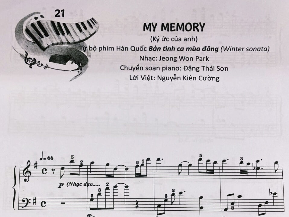 SHEET PIANO MY MEMORY – BẢN TÌNH CA MÙA ĐỒNG