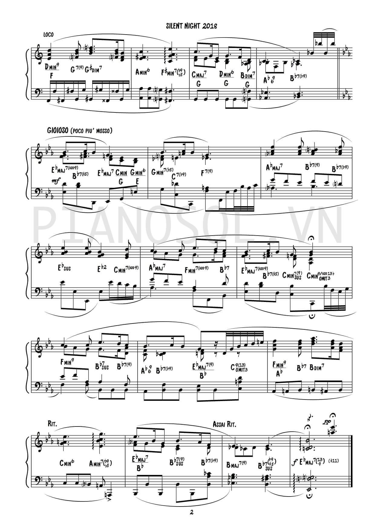 Sheet piano - Silent Night - trang 2