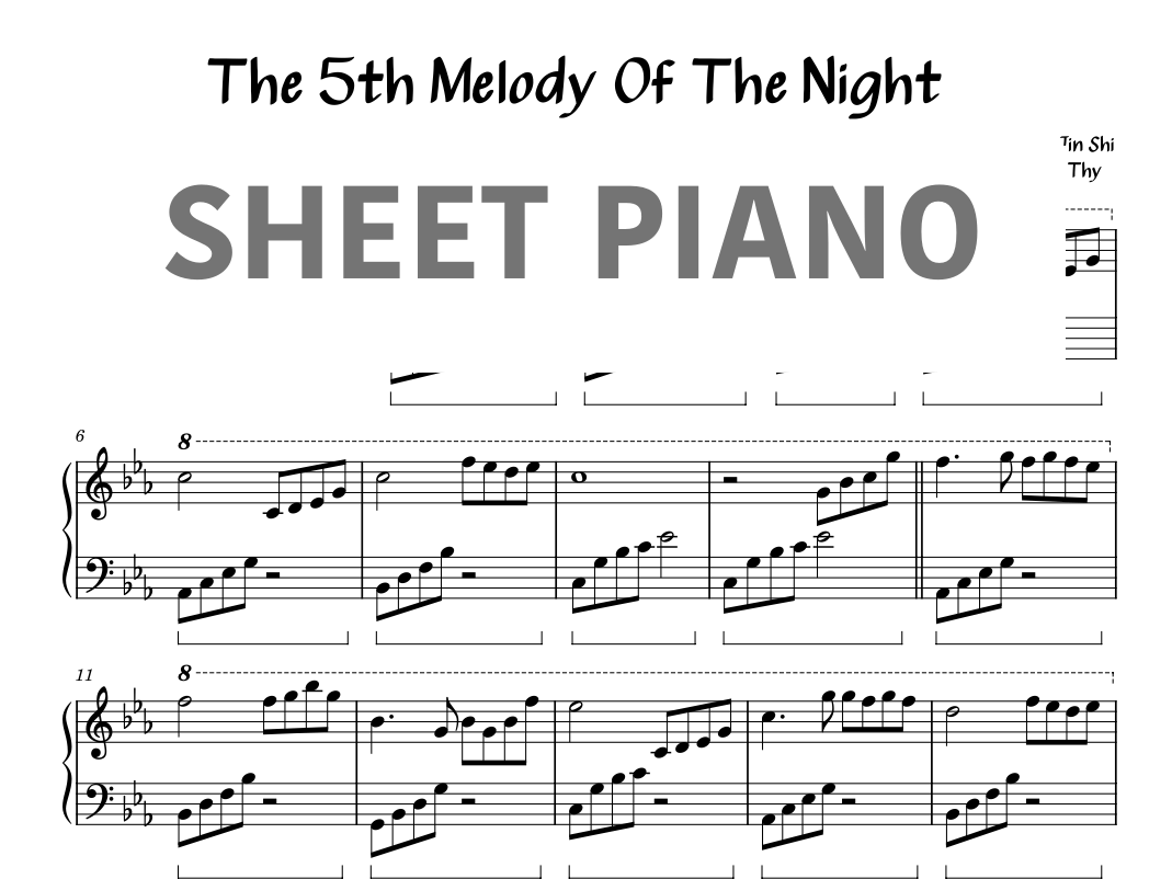 SHEET PIANO MELODY OF THE NIGHT 5 – SHI JIN