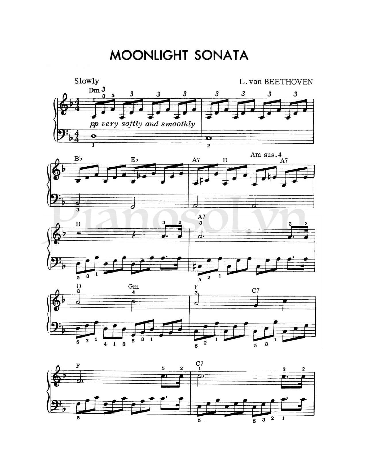 Sheet piano SONATA ÁNH TRĂNG 1