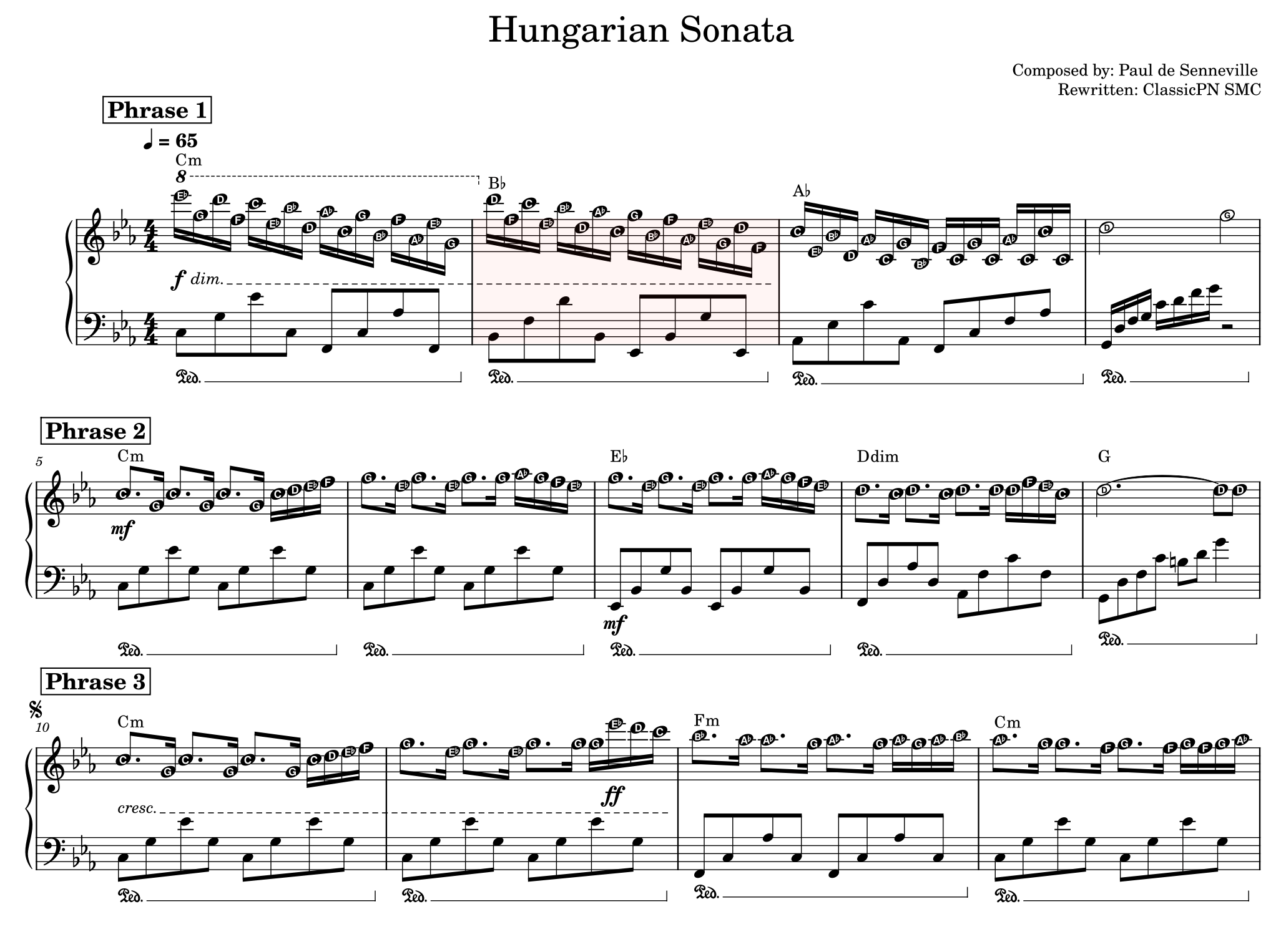 Sheet piano Hungarian Sonata - 1