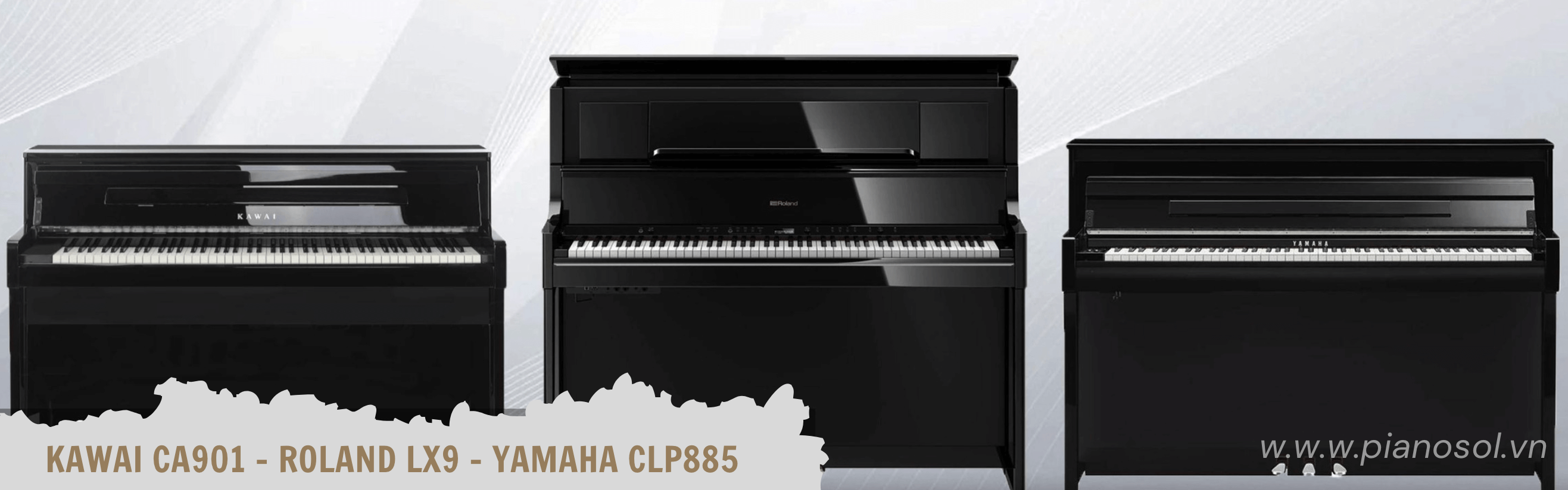 So sánh piano Roland LX9 - Yamaha LX9 - Kawai Ca901