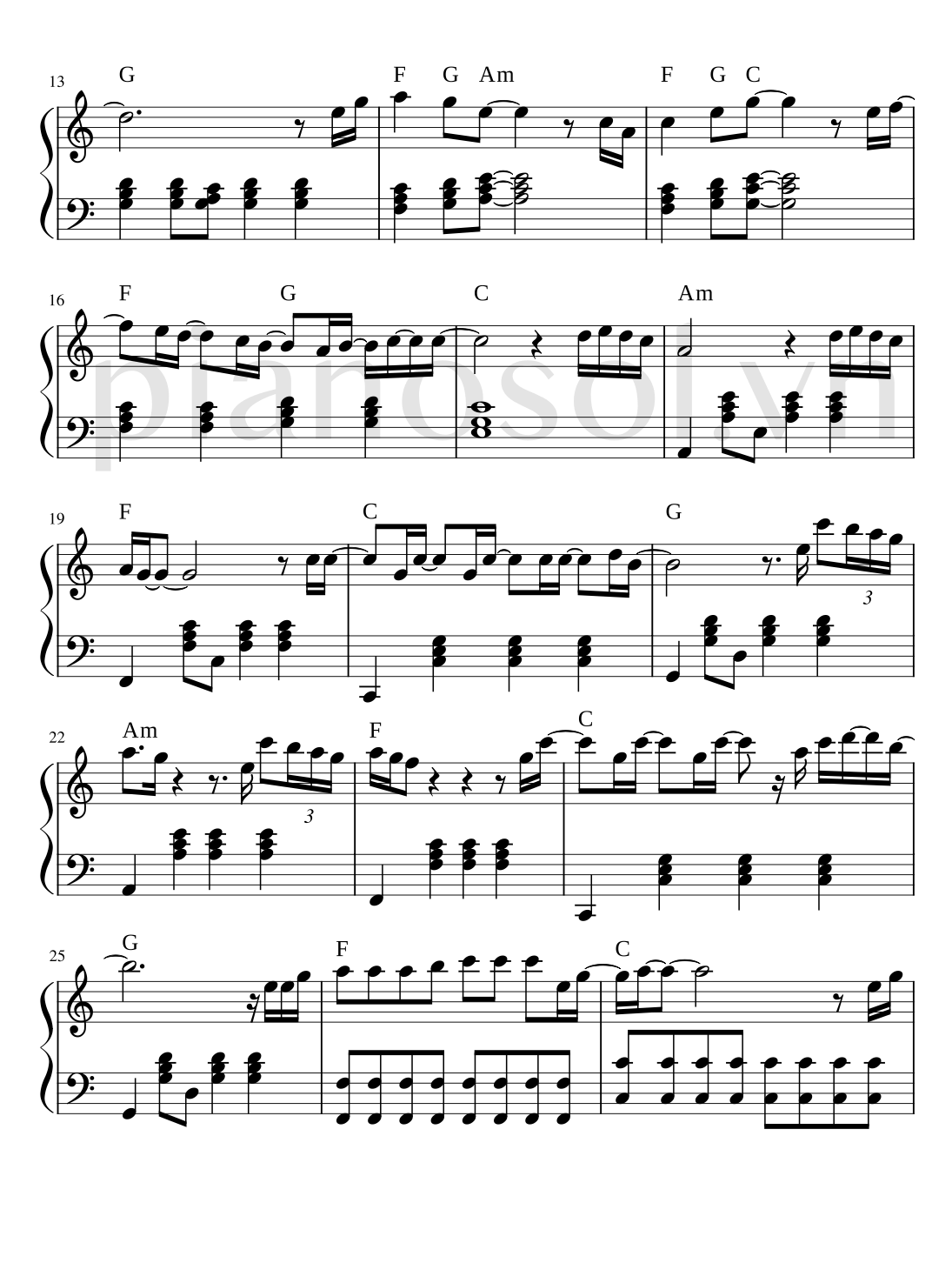 Sheet Piano Always Remember Us This Way - 2