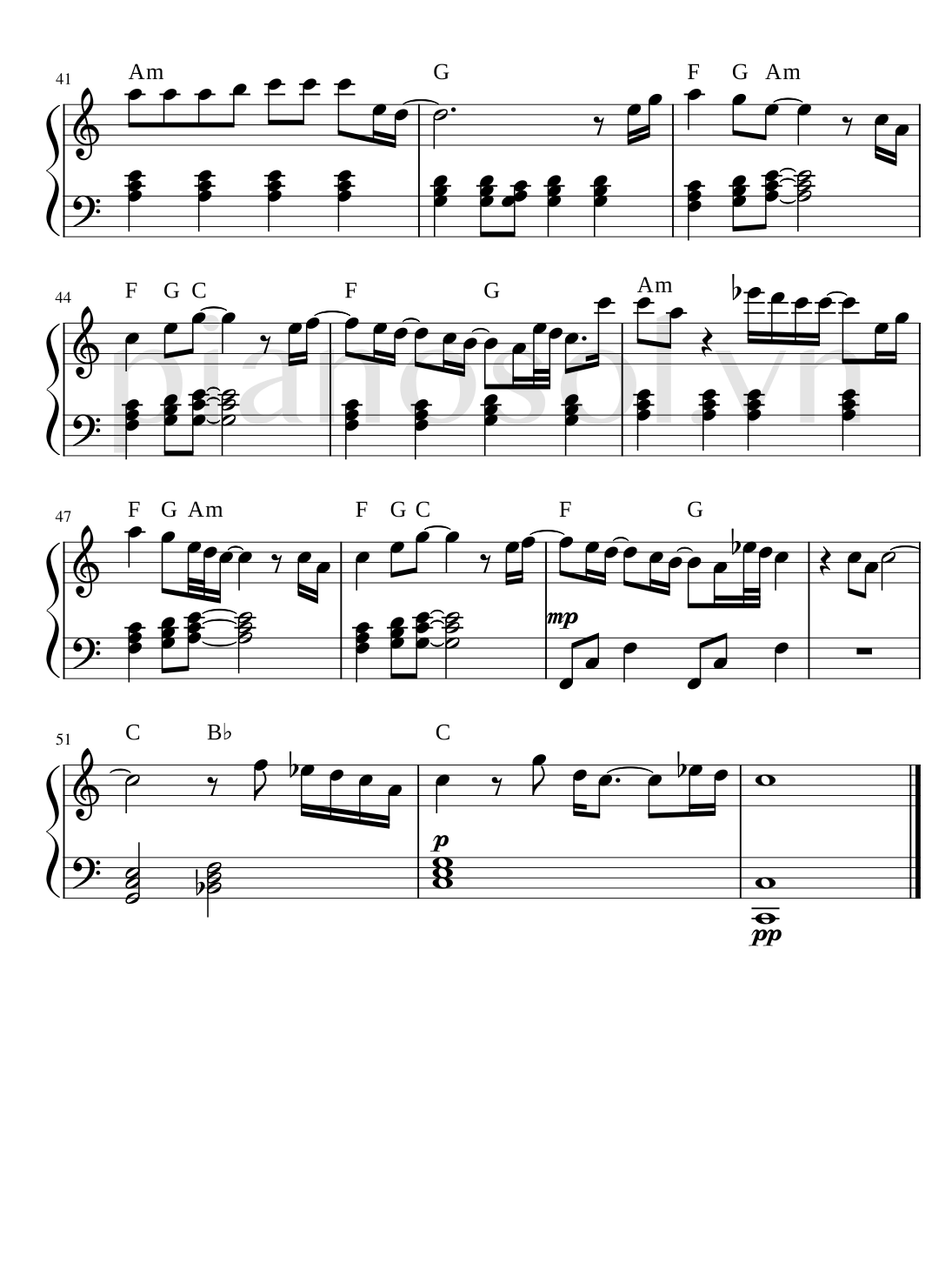 Sheet Piano Always Remember Us This Way - 4