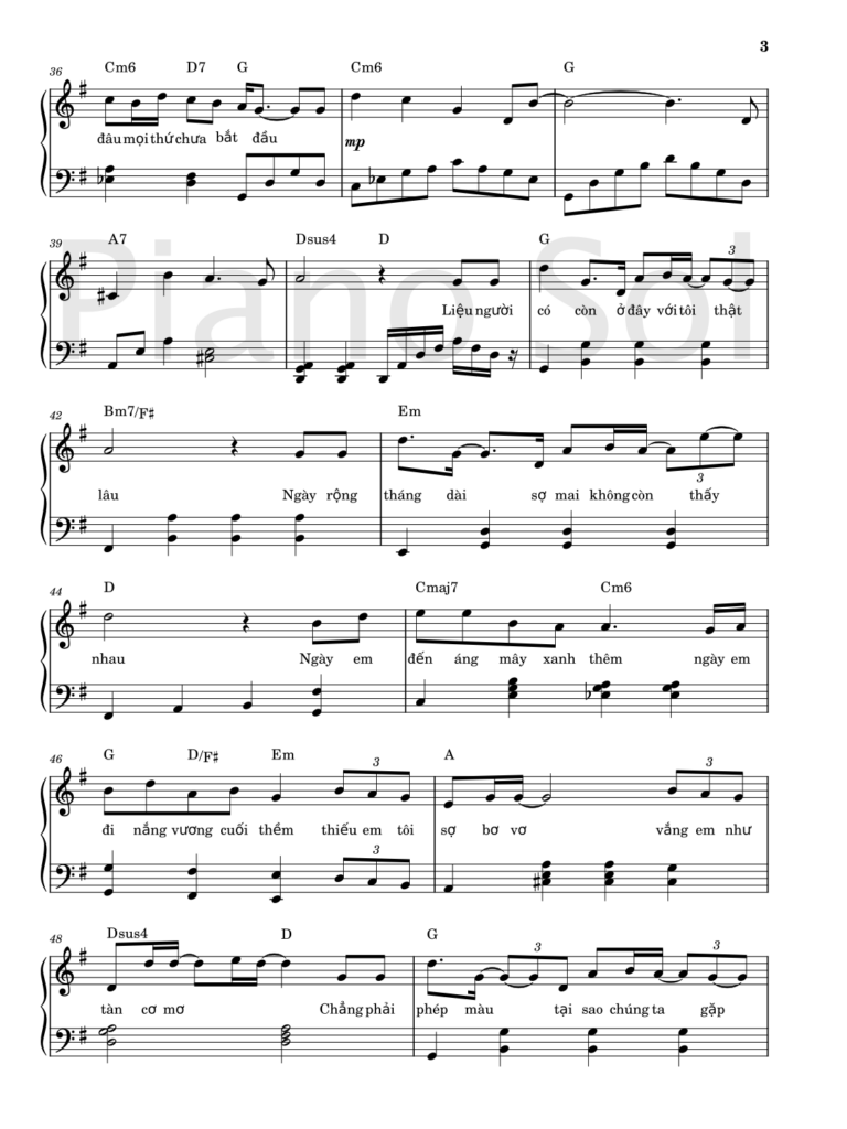 Sheet piano PHÉP MÀU - Minh Tốc | Free Download